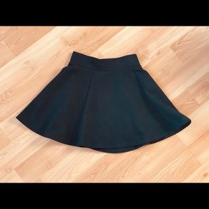 Black mini skater skirt